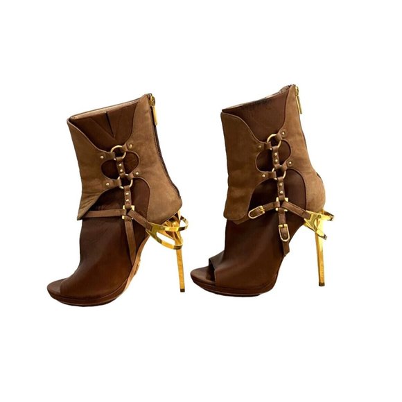 Herve Leger Alyn Leather & Suede Overlay Heels size 36.5 W/Authenticity Cert. - Picture 2 of 12